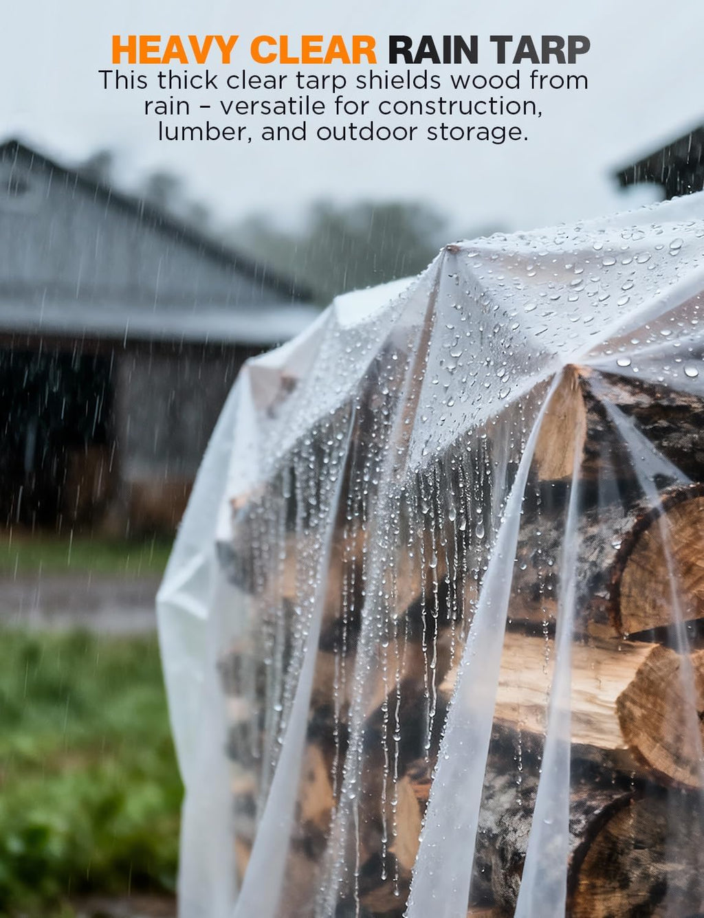 Axgatoxe 6 Mil 10x25 FT Heavy Duty Greenhouse Plastic Sheeting, 1-Roll | Tear-Proof, Waterproof, UV Protection Clear Plastic Drop Cloth for Industrial Construction Painting Farm Courtyard Covering