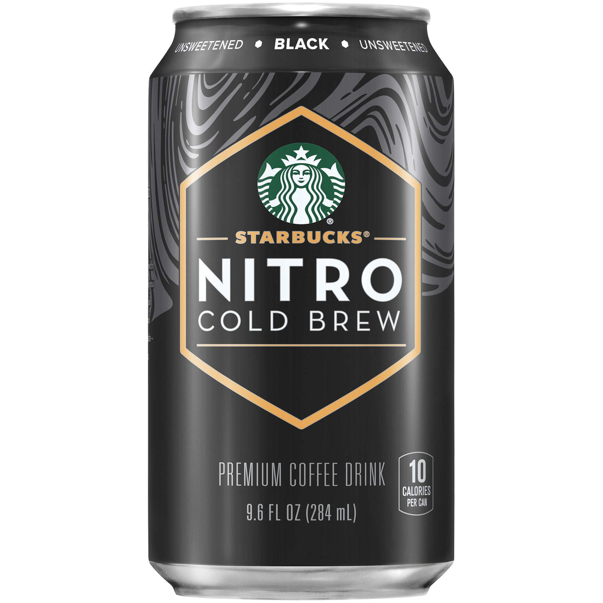Starbucks - RTD Coffee Nitro Cold Brew, Black Unsweetened, 9.6 fl oz Cans (8 Pack), Iced Coffee, Cold Brew Coffee, Coffee Drink