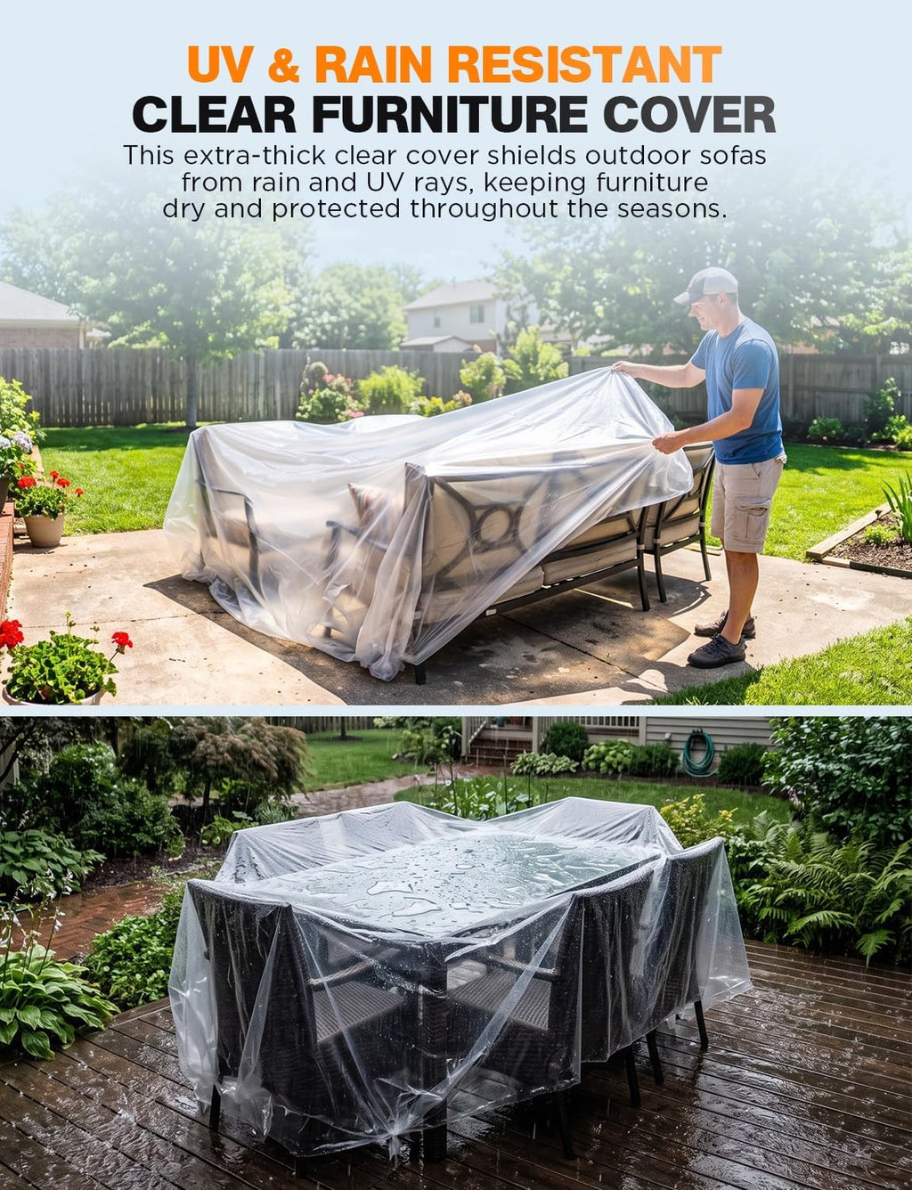 Axgatoxe 6 Mil 10x25 FT Heavy Duty Greenhouse Plastic Sheeting, 1-Roll | Tear-Proof, Waterproof, UV Protection Clear Plastic Drop Cloth for Industrial Construction Painting Farm Courtyard Covering