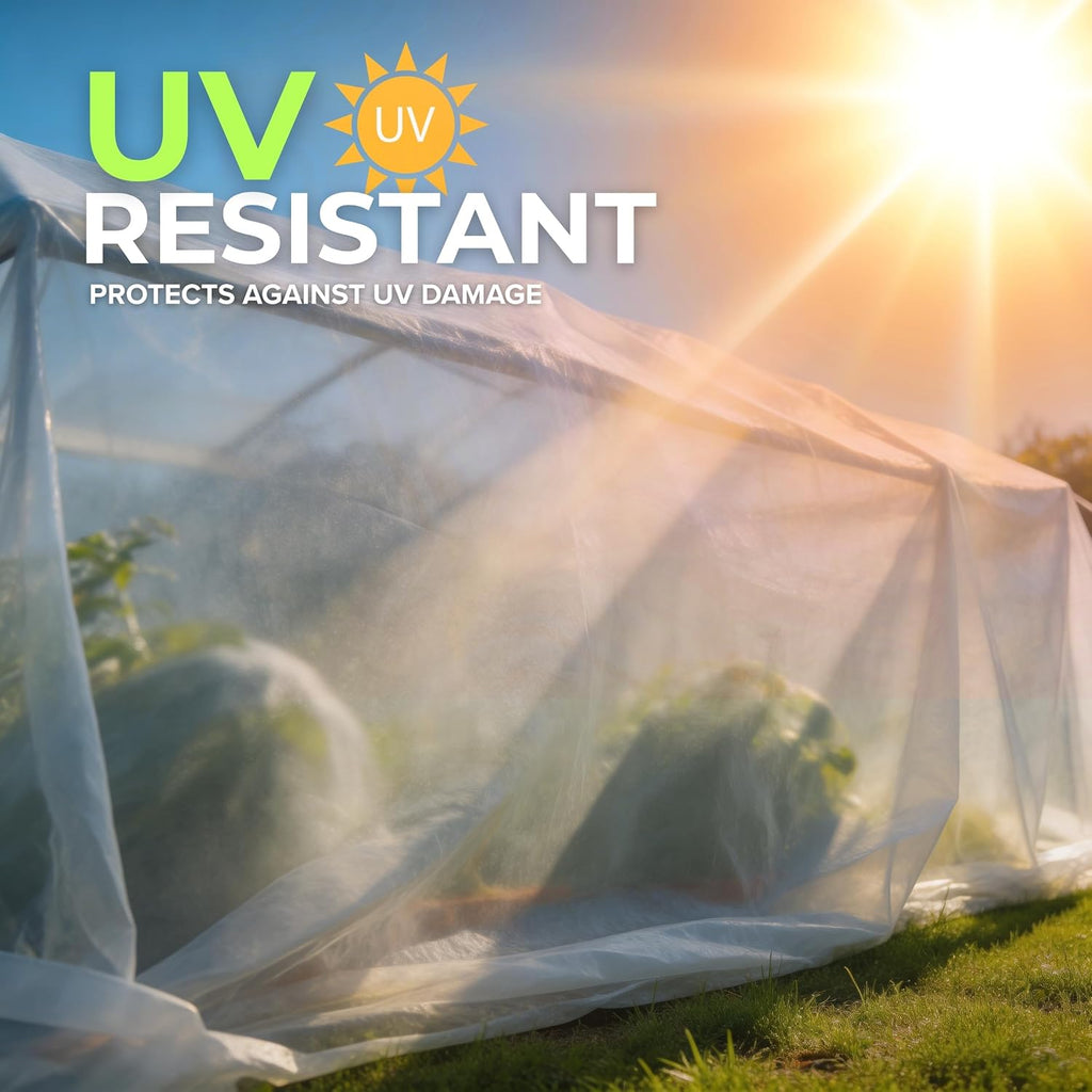 Plastic Sheeting (10' x 25') Long, 3 Mil (2 Pack) - UV Protection Poly Sheeting Polyethylene Film, Heavy Duty Greenhouse Plastic Sheeting